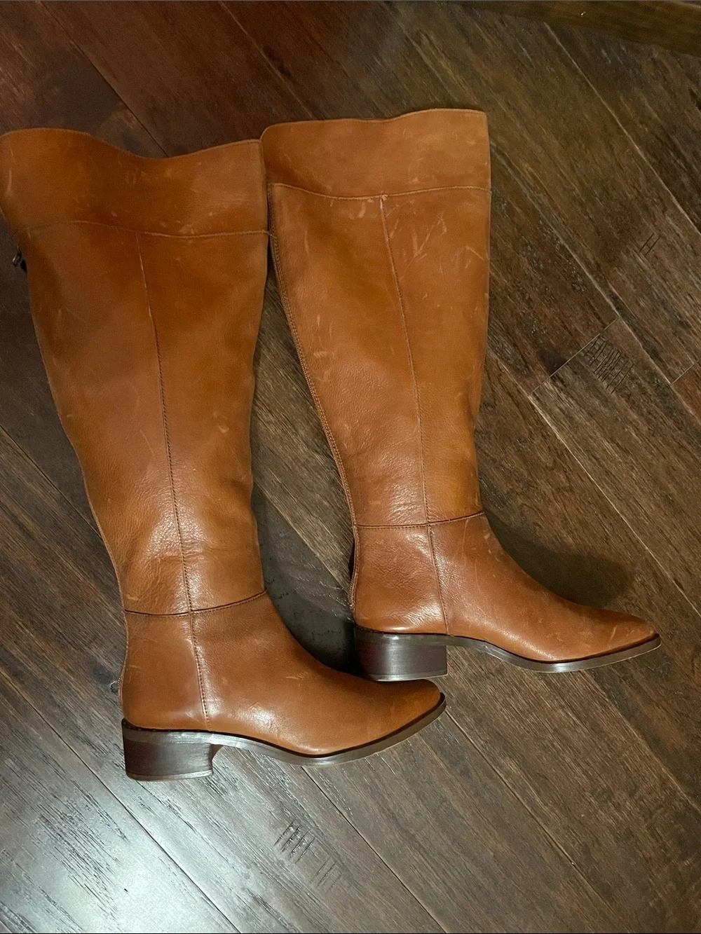 Franco Sarto Brown Over-the-Knee Wide Calf Leather Boots